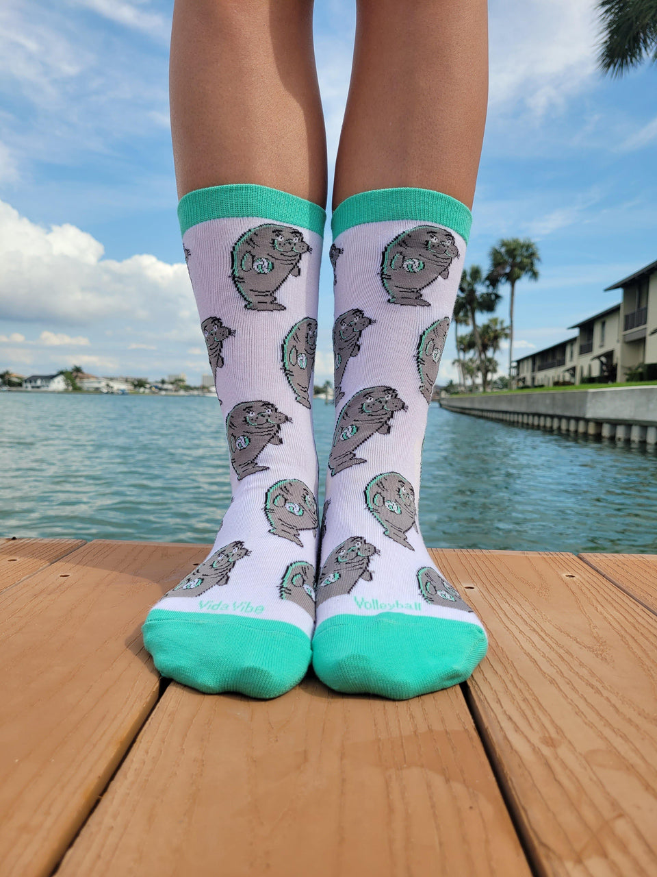 Volleyball Manatee Socks - VidaVibe
